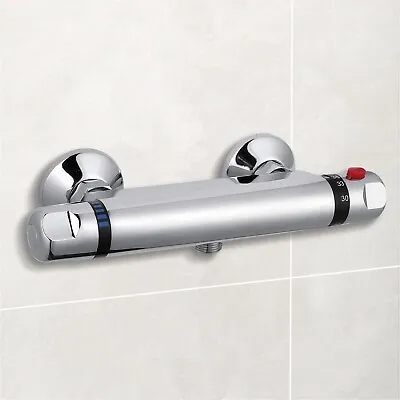 £24.70 • Buy Thermostatic Exposed Bar Shower Mixer Valve Tap Chrome Top 1/2  Outlet