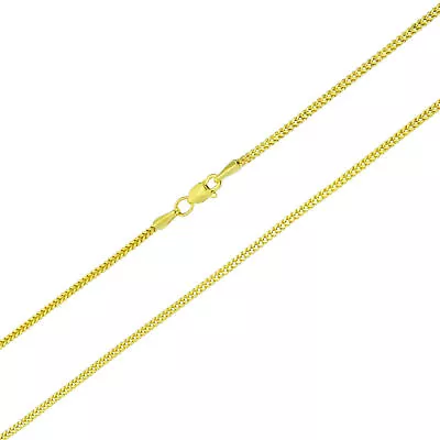 10K Yellow Gold 1.5mm Foxtail Wheat Square Box Franco Pendant Necklace Chain 20  • $99