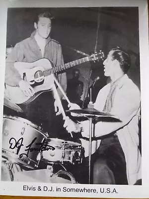 Elvis Presley Drummer D.J. Fontana Hand Signed Picture • $211.37