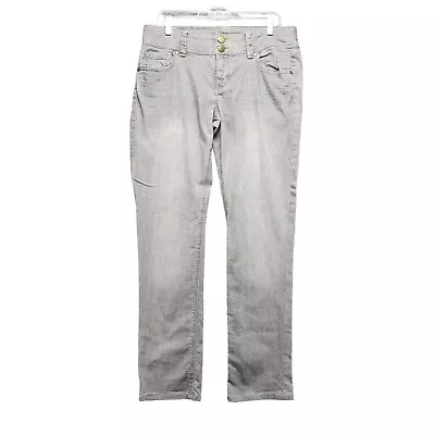 Cabi Jeans Womens 10 Lou Lou Style 332 Gray Stretch Straight Leg Double Button • $39