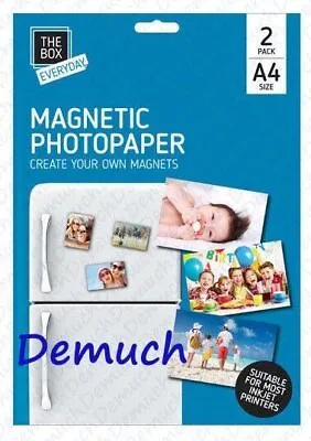 £3.95 • Buy A4 MAGNETIC PHOTO PAPER Printing Inkjet Gloss Create Printable Fridge Magnet UK✔