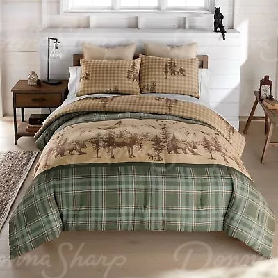 Donna Sharp Spruce Trail Bear Moose Country King 3-Piece Comforter Bedding Set • $115