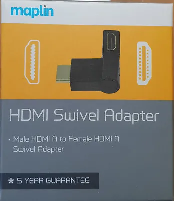 Certified High Quality Maplin HDMI Swivel Adapter - New - HDMI • £5.29