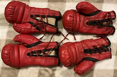 Vintage Everlast 7oz Red Laced Youth Sized Boxing Gloves 2pr. • $50
