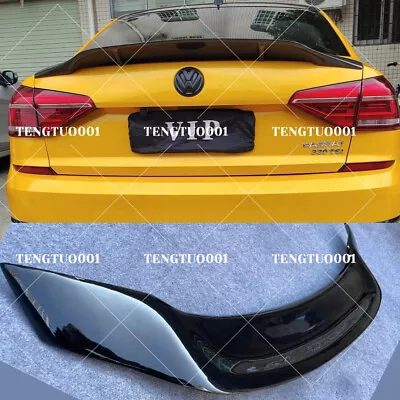 For VW Passat B7 12-17 Sedan Gloss Black Rear Trunk Lip Spoiler Wing • $209