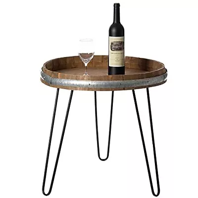 Wooden Wine Barrel Head End Table Accent Coffee Table • $117.90