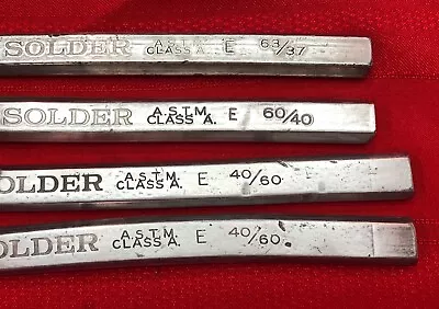 Vintage KESTER SOLDER (2) 40/60 - (1) 60/40 - (1) 63/37 CLASS A BAR 4 Lb 0.90 Oz • $65