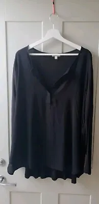 Alex & Lili Black Longline Open Top Blouse Shirt Top Sz XL 18  • £20