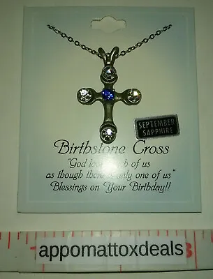 $12.99 • Buy Birthstone Cross (September Sapphire [Simulated]) (Necklace And Cross Pendant)