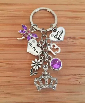 12th 13th 16th Crown Birthday Gift Keyring For Daughter Sister Niece Cousin #1 • £6.99