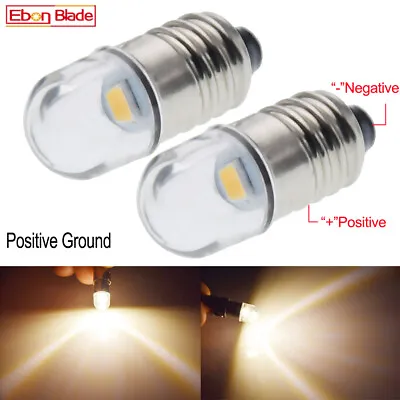 10Pcs Positive Earth 3V E10 Warm White Screw Led Bulb Flashlight Torch Work Lamp • $9.98