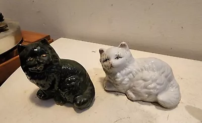 Vintage Cat Figurines Black And White 1950-60's • $15