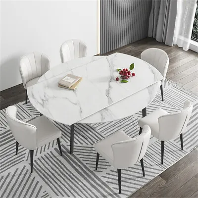 Modern Mid-century Dining Table Round Expandable Space-saving Restaurant Table • $529.96