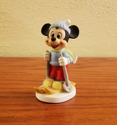 $14.95 • Buy Walt Disney Productions Mickey Mouse Winter Skiing Ski Bisque Porcelain Figurine