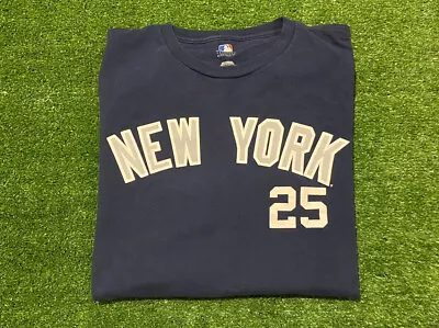 Retro YTK MLB New York Yankees Mark Teixeira #25 Jersey T-shirt XXL Baseball • $29.74