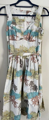 £6.99 • Buy Monsoon Beige Linen Ladies Summer Dress Size 8 S6