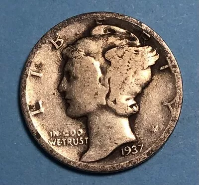 1937 D Mercury Dime 90% Silver Free Shipping. • $0.99