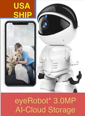 NEW 3MP Home Robot Indoor Security Camera 2K HD WiFi Smart IP Camera. USA Ship • $19.99