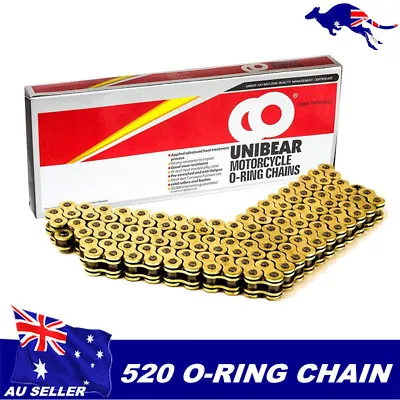 $53.95 • Buy 120L Gold 520 Pitch Gold O-ring Motorcycle Dirt Bike Drive Chain CRF250 TTR250