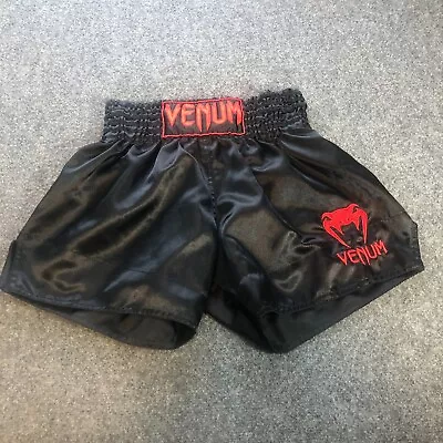 Venum Muay Thai Shorts Mens Extra Large Black Red MMA Kickboxing Performance • $28.88