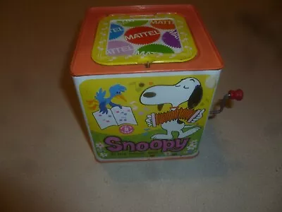 Vintage Mattel Snoopy Jack In The Music Box Peanuts Charlie Brown Lucy 1966 Toy  • $49.99