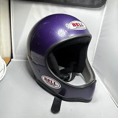 Bell Racing Helmet Full Face Purple Bmx Moto Rare Vintage 90s? Unknown Model ⭐️ • $99