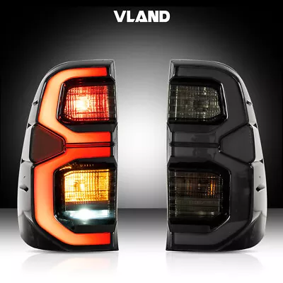 For 2015-2020 Toyota Hilux LED Tail Lights Smoke Lens Rear Brake Lamps A Pair • $154.59