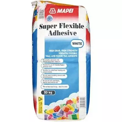 Mapei Super Flexible White Tile Adhesive 20kg • £24.94