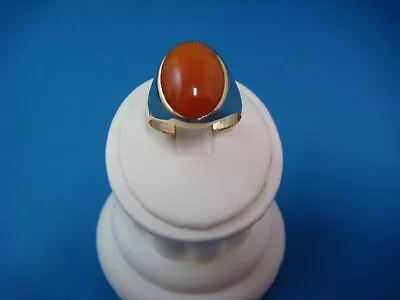 14 Kt. Gold Large Carnelian Men's Classic Ring 7.5 Grams Size 103/4 • $495