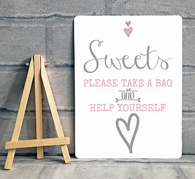 £8.95 • Buy A5 Metal Sweet Table Candy Buffet Sign Wedding Party Baby Shower Christening