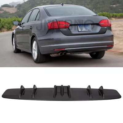 $44.45 • Buy Glossy Rear Diffuser 7 Fins Bumper Splitter Spoiler Lip For VW Volkswagen Jetta