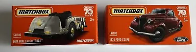 Matchbox  X 2 1936 Ford Coupe 19/100 2023 Mbx Mini Cargo Truck 54/100 New • $10