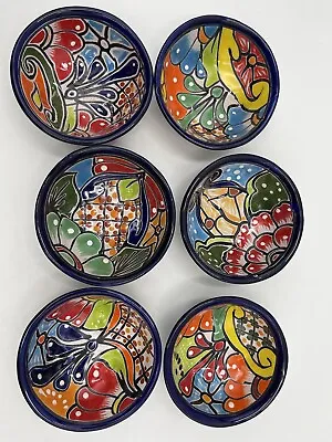 Set 4 Salsa Bowl Talavera 4   Handcrafted Hand Painted Unique Made Mexico • $30