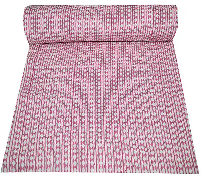 £31.80 • Buy Indian Handmade Quilt Vintage Kantha Bedspread Throw Cotton Blanket Block Print