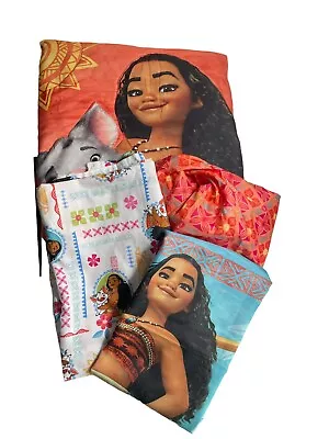 Disney Moana 4 Piece Toddler Girls Coral Bed Set Quilt Pillowcase 1 Top 1 Fitted • $26.99