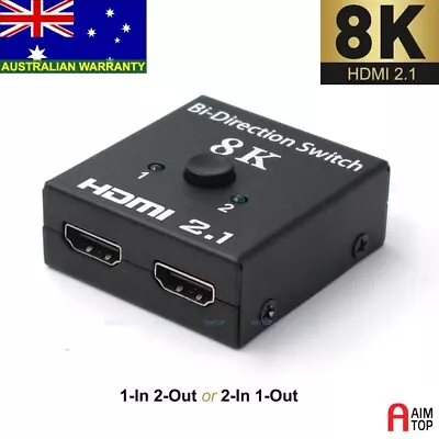 HDMI 2.1 8K 2-Way Bi-Direction Switch Splitter Hub UHD Hub HDCP 3D • $13.60