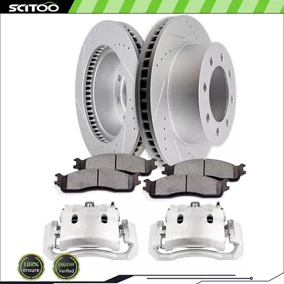 For 2003-2008 Dodge Ram 2500 3500 Front Brake Rotors Calipers Ceramic Pads Kit • $350.60