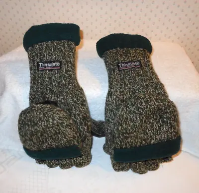 Thinsulate  Gloves Mittens Thermal Insulated Brown-Olive Rag Wool One Size • $13.59