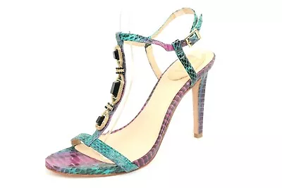 Womens VC Signature Benni Snake Print Jeweled Ankle Strap Sandal Size 9.5 New • $84.15