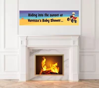 Baby On A Quad -Baby Shower Printed Banner -Indoor Outdoor Baby On A Quad Banner • $25