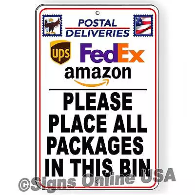 Deliver All Packages In This Bin Metal Sign / Magnetic Sign / Decal  Package • $8.95