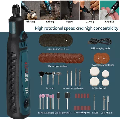 Rechargeable Electric Mini Drill Grinder Engraving Pen Rotary Tool Kit Cordless • $27.45
