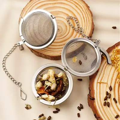 Stainless Steel Tea Infuser Ball Mesh Loose Leaf Herb Strainer Secure Locking • $5.19