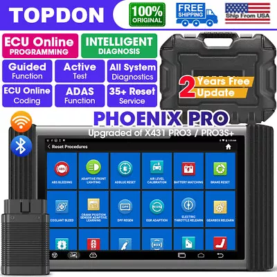  Topdon Phoenix PRO Auto OBD2 Diagnostic Scanner Coding Online Programmer Tool • $1299