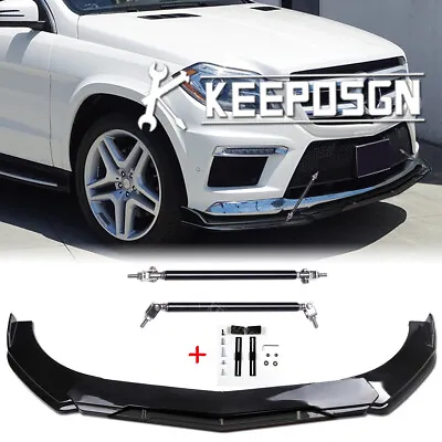 Gloss Front Bumper Lip Lower Splitter Spoiler For Mercedes-Benz GL-Class 550 350 • $99.32