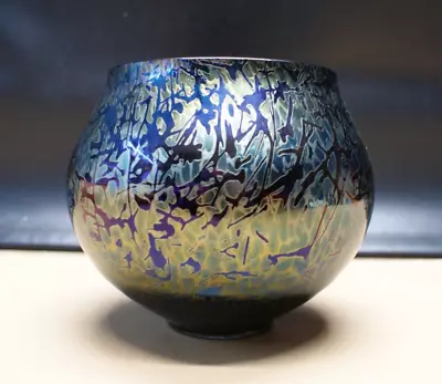 £49.99 • Buy Royal Brierley Iridescent Studio Glass  Vase 6 Inches Tall