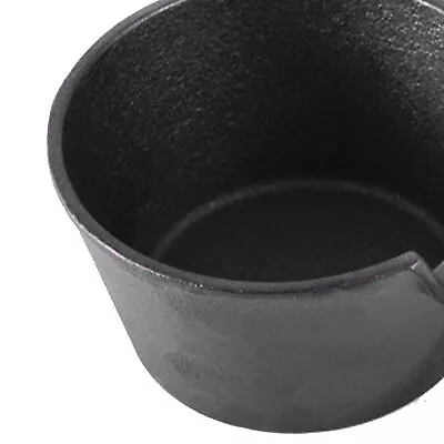 HG Mini Butter Melting Pot Round Sturdy Cast Iron Dripless Spout Wooden Handle • $36.21