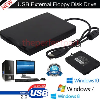 3.5” USB 2.0 Data External Floppy Disk Drive 1.44MB For Laptop PC Win 7/8/10 Mac • $15.89