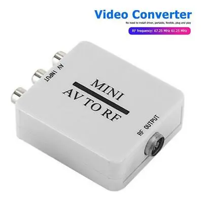 67.25MHz 61.25MHz Mini HD Video Converter Box RCA CVSB AV To RF Adapter • $9.57