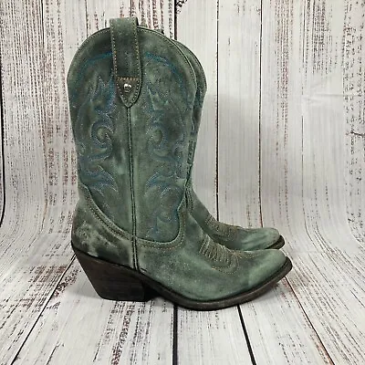 Liberty Black Turquoise Leather 711219 Western Cowgirl Handmade Boots Size 8 • $175.20